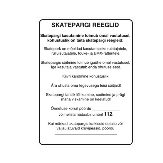 Skatepargi reeglid